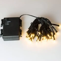 40 LED Lichterkette Batteriebetrieben Warmweiß Fairy Lights 4m Kabel Schwarz