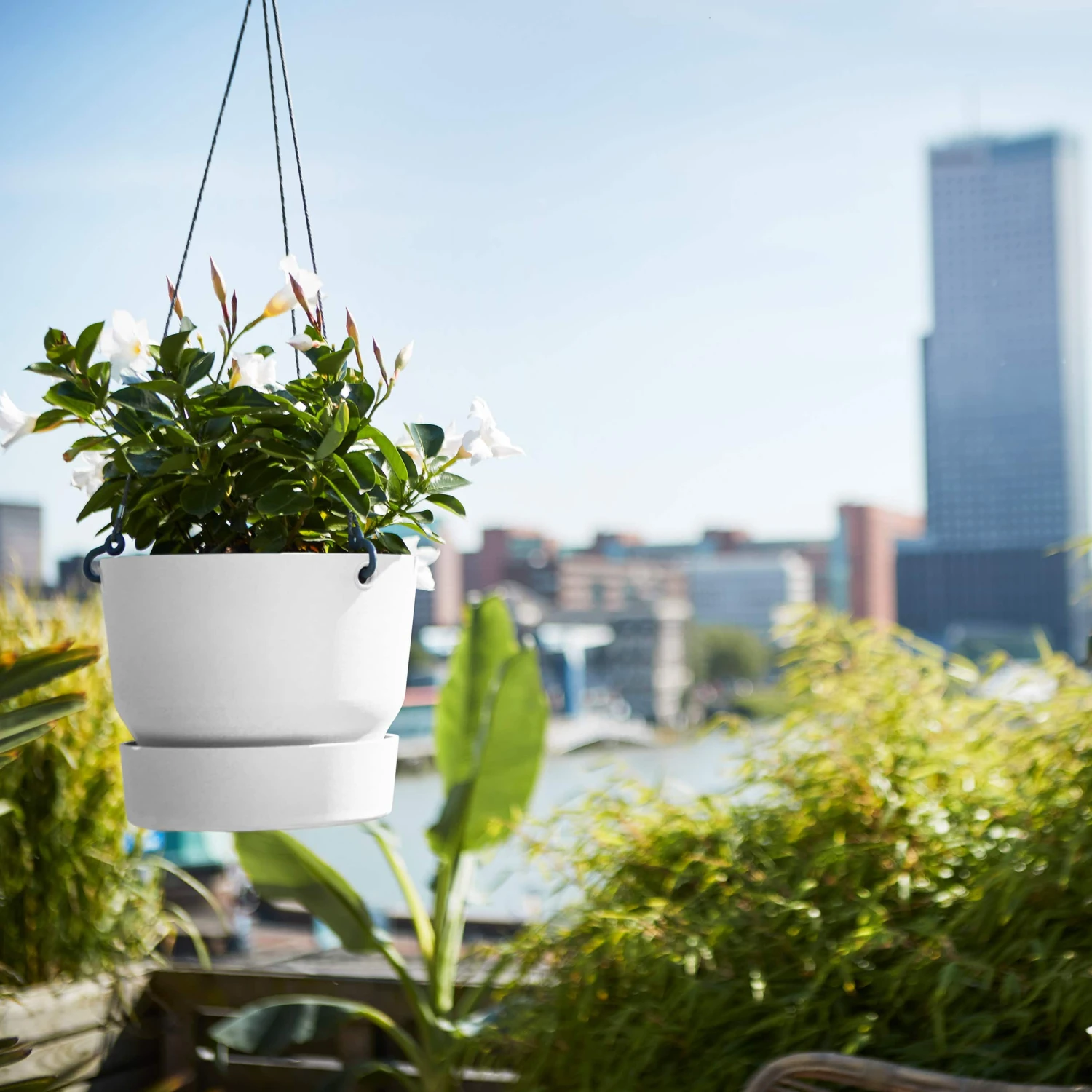 Elho Hängeampel Greenville D24 Cm Weiß – Bild 2