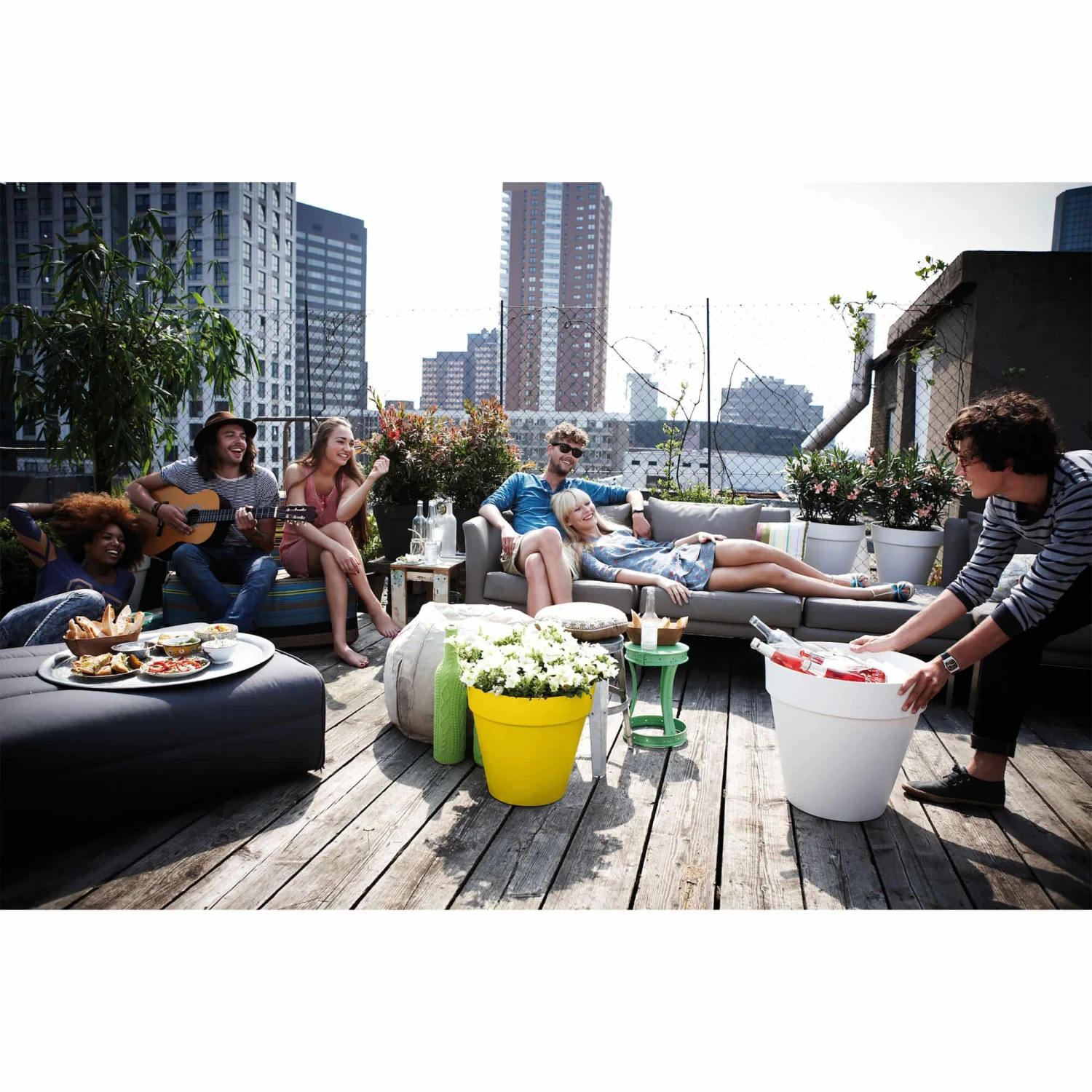 Elho Pflanzkübel Loft Urban Rund D40 Cm Ockergelb – Bild 4