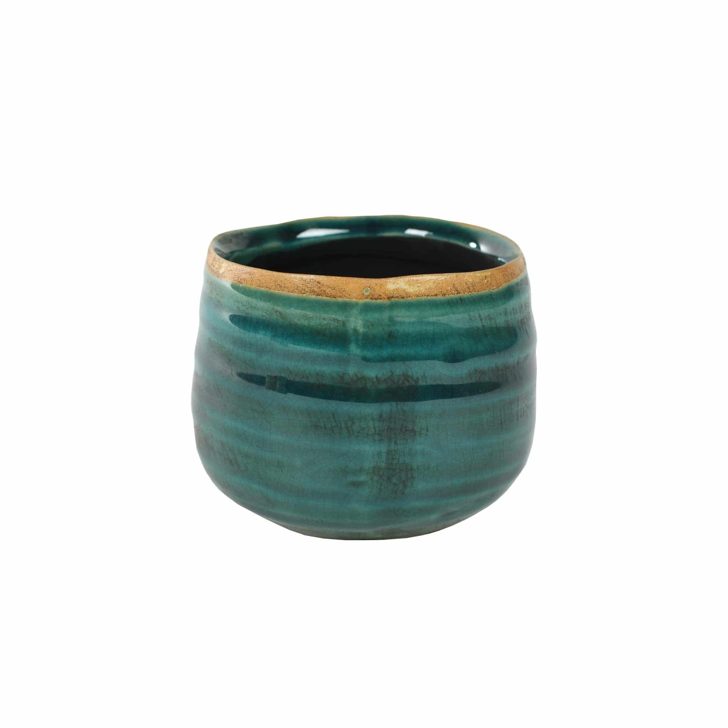 Keramik-Blumentopf Iris D6,5 Cm Türkis