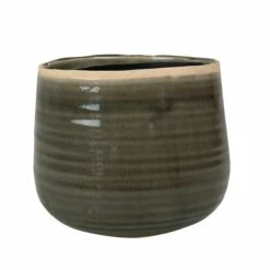 Keramik-Blumentopf Iris D15cm Moos Grau