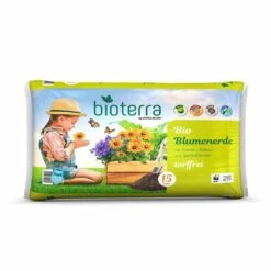 Bio Blumenerde 15 Liter Für Zimmer-, Balkon- Und Gartenpflanzen